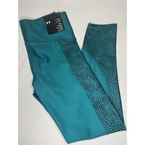 Under Armor Compression High Rise  Legging Teal W/black Dots Sz S NWT Athletic